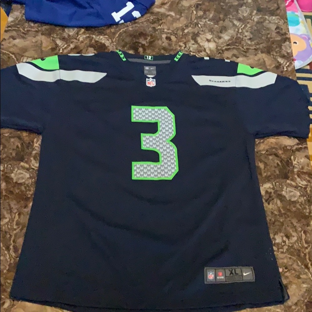 Navy blue Junior football T-shirt X Large.